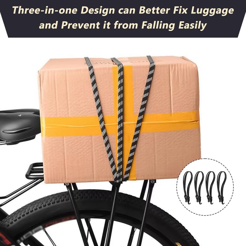 Pack of 4 Luggage Straps Bicycle, Bicycle Tie Down Strap,