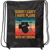 inktastic Drummer Funny Retro Plans with My Drums Drawstring Bag