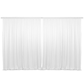 Lann's Linens (Set of 2) Photography Backdrop Curtains, White - 5ft x 7ft Tall Split Background for Wedding, Party or Photo Booth