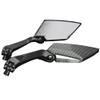 MotorToGo 1Pair Black Carbon Mini Motorcycle Mirrors Compatible for 2014