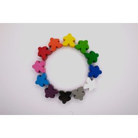 Generisch People Toy Figures, 120 Pieces & 12 Colours, Board Game Figures, Wooden Board Game Figures, Wooden Board Game Set, Game Figures Set