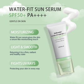 2 Pcs Centella Sunscreen SPF 50, Centella Water-Fit Sun Serum, Long-Lasting Protection, Nourishing Skin Protection and UV Defens.(Green)