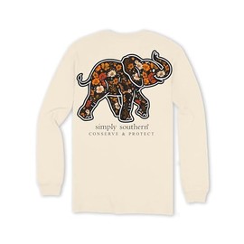 Simply Southern Track Elephant - Floral Conserve & Protect - Adult Long Sleeve Medium