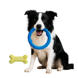 HOLYCAT 犬 噛むおもちゃ 硬い 頑丈 中型犬 大型犬 フリスビー 犬 輪っか リング おもちゃ 犬 投げるおもちゃ 遊び 耐久性 浮く 弾力性 水洗い 公園 水遊び 運動不足 ストレス解消 訓練玩具 浮遊訓練おもち