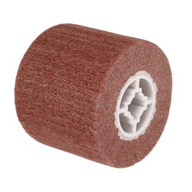 QUARKZMAN 120 mm x 100 mm 240 Grit Non-Woven Polishing Burnishing Wheel Nylon Wire Drawing Abrasive Flap Wheel for Stainless Steel Copper, Red