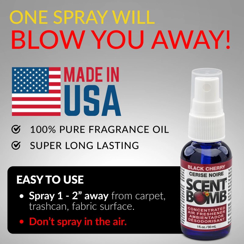 Scent Bomb Black Cherry Air Freshener Spray Pack of 4