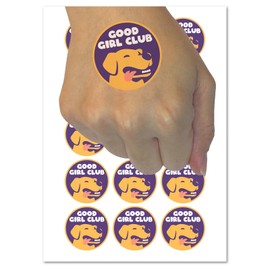 Good Girl Club Dog Pet Temporary Tattoo Water Resistant Fake Body Art Set Collection - 54 1" Tattoos (1 Sheet)