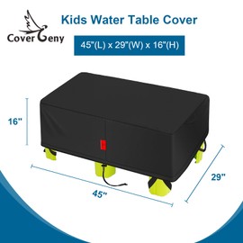 Kids Water Table Cover Fit Simplay3 Big River and Roads Water Play Table, Waterproof DustProof Anti-UV Outdoor Kids Water Toys with Windproof hook and loop fasteners, Cover only (45"x 29"x16")