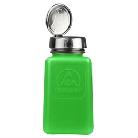 Menda - MDA-5288 35273 One Touch Liquid Dispenser Pump Bottle, ESD Safe, 6 oz. Dissipative, HDPE/Stainless Steel, Green