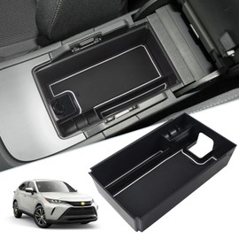SKTU (Update) 2021 2022 2023 2024 Toyota Venza Center Console Organizer 2022 2023 2024 Toyota Venza Accessories ABS Black Materials Tray Armrest Secondary Storage Box (White)