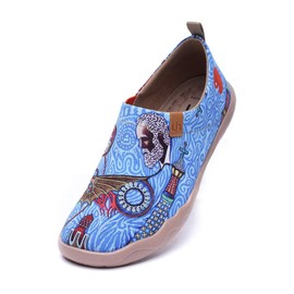 Uin Painted Canvas Slip-On Shoes for Women, Cute Cat Motif, Multicoloured, Oh My Gaudí, 43 EU