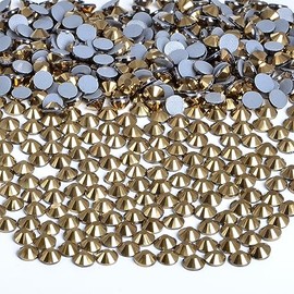 Bymitel Hotfix Rhinestones Crystal Glass Bulk FlatBack Round for DIY Clothes Shirts Shoes Glitter Decoration (Aurum, 6.3mm SS30/288pcs)
