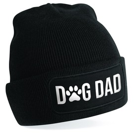 Spoilt Rotten Pets Dog Dad Adult Beanie Dog Dad Pet Lovers Pull on Beanie Wooly Knitted Dog Walking, Hiking Hat (Dog Dad)