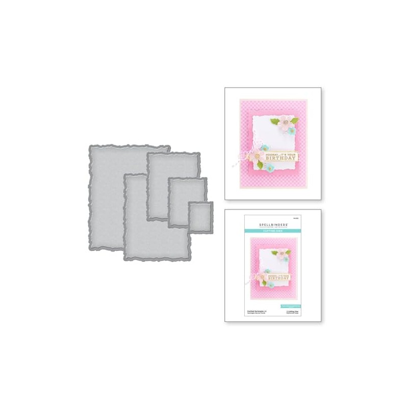 Spellbinders S4-202 Nestabilities Deckled Rectangles Large Etched/Wafer Thin Dies