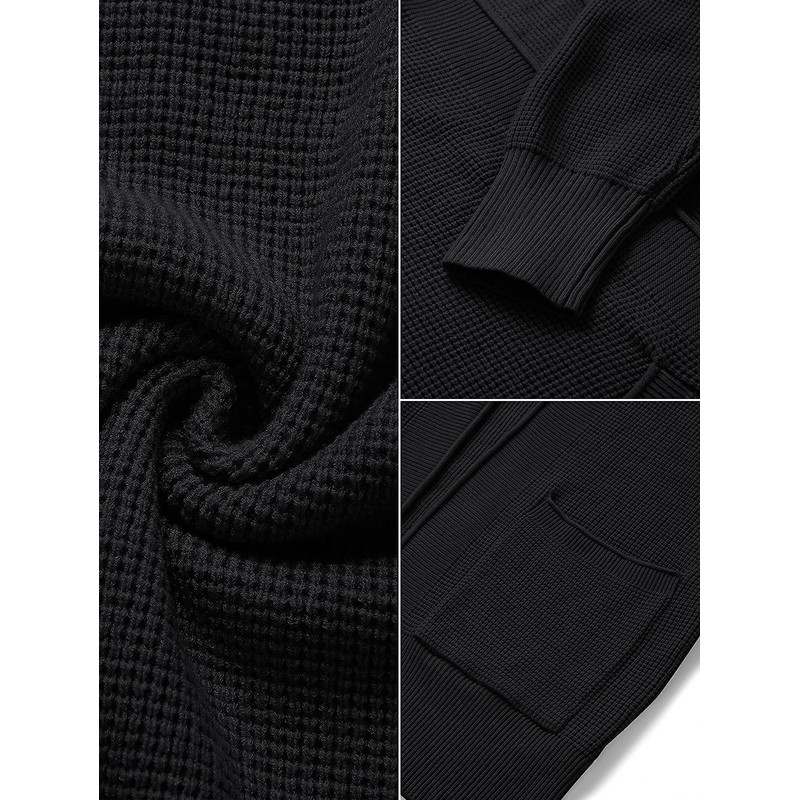 MEROKEETY Women's 2025 Fall Open Front Waffle Knit Cardigan Long