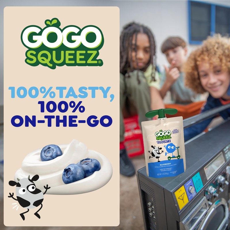 GoGo squeeZ yogurtZ Blueberry, 3 oz (Pack of 4), Kids