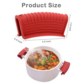 2 Pairs of Silicone Assist Handle Holder,Cast Iron Pan Skillet Handle Covers Soup POTS Pot Handle Holders,Handle Protectors Non-Slip Pot Holder Sleeve,Frying pan Casserole Oven Tray Cookware