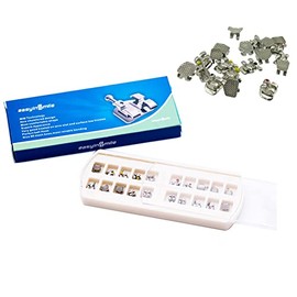SNAWOP Soportes dentales de ortodoncia 20 piezas de mini soportes de metal ranura.022 ganchos (roto 022 3-4-5 con ganchos)