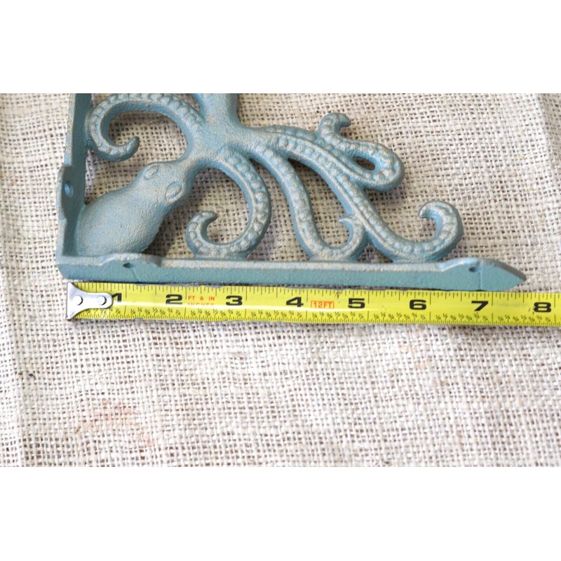 2 Cast Iron Octopus Brackets Nautical Garden Braces Shelf Corbels