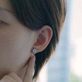 Evensee Stud Earrings 925 Sterling Silver Nazar Ladies Earrings 925 Silver,Hypoallergenic Yellow, Blue and White Zirconia Eye Stud Earrings, Great Turkish Gift