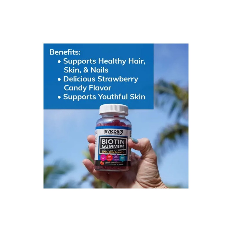 Invigor8 Gomitas Biotina 10000mcg Para Cabello Y Piel