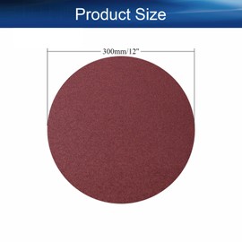 Auniwaig 12 inch 60 Sandpaper Sanding Discs NO-Hole PSA 60 Grit Sandpaper Aluminum Oxide Random Orbital Sander Pads for Metal,Non-Metal,Leather,Rubber,Plastic, 2pcs Reddish