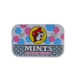 Buc-ee's Fresh Breath Mints – Sugar-Free, Gluten-Free, Long-Lasting Breath Freshener, Strong Mouth Watering Mints for Dry Mouth, Travel Size Tin Can - 50 Flavored Candy Mints (Cotton Candy, Pack of 6)