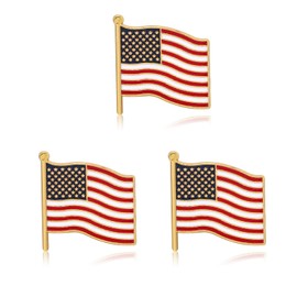 Yadiana 3PCS American Flag Lapel Pins - Metal USA Flag Brooch Pins Bulk for Men & Women, Patriotic 4th of July, Memorial Veterans Day Souvenir Badges - Suit, Hat, Clothes Accessories