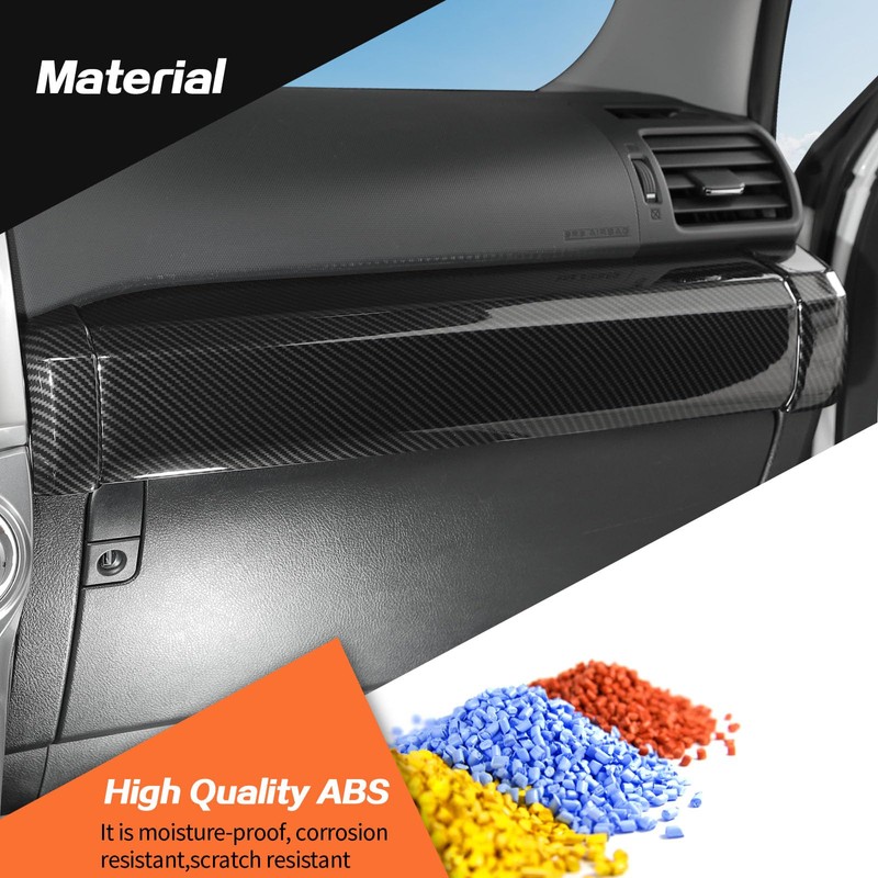 JeCar 3pcs Carbon Fiber Dash Cover Trim Interior Accessories for