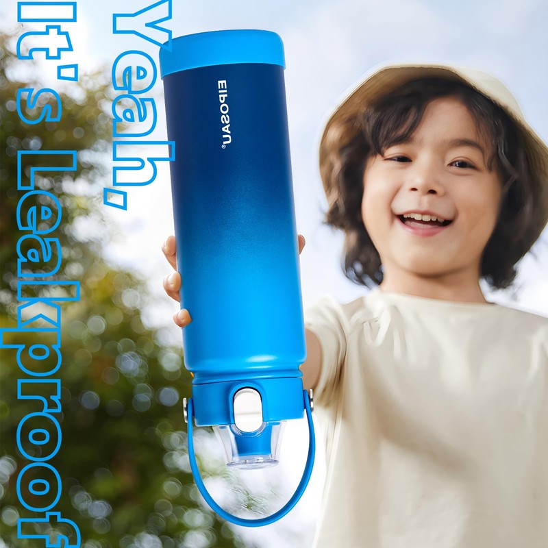 EIPOSAU Insulated Water Bottle with Lid & Boot & Stickers,