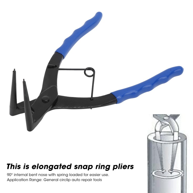 Snap Ring Plier Extended 90° Internal Bent Nose Spring Loaded