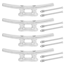 Dock Cleats 10 inch With Bolts,Hot Dipped Galvanized Cast Iron Boat Cleat Dock Boat Cleats, Rope Cleat Boat Dock Cleats Ideal for Boat Docks, Decks, Piers for Tying up Boats,Marine Decor (4 Pack)
