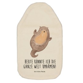 Mr. & Mrs. Panda Hot Water Bottle Otter Hugging - Gift, Hot Water Bottle with Cover, Fish Otter, Heat Cushion, Hello, Hot Water Bottle Cover, Otter Sea Otter Lake