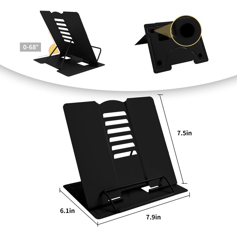 Metal Book Stand Adjustable Book Holder for Reading