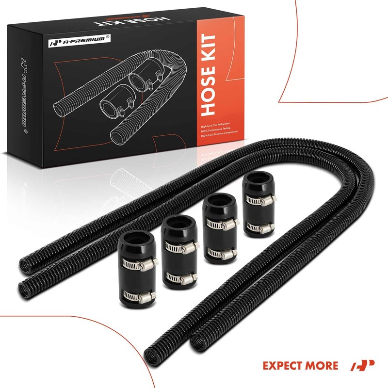 A-Premium 44" Universal Flexible Radiator Hose - Stainless Steel Water