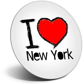 Destination Vinyl ltd Magnet for Refrigerator, Fridge - I Love New York NYC America USA for Office, Cabinet and Whiteboard, Magnetic Stickers, 7752