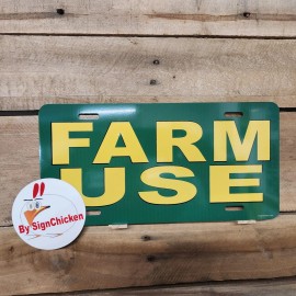 Farm Use, License Plate, Novelty Auto Car Tag, farmer, farm
