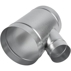 HVAC OV 45° Degree Ø8 x 8 x 4 Inch Wye-Shape Duct Splitter - Metal 3 Way Fitting Adapter - Galvanized Steel - Spiral Duct Hose Dryer Connector - for Home or Industrial HVAC Ventilation - Branch 4 Inch