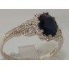 LetsBuyGold 925 Sterling Silver Real Genuine Sapphire Womens Band Ring