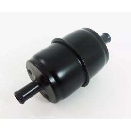 Hot Rod Chrome Universal Fuel Filter Canister for Carbureted Gasoline 3/8" Inlet & Outlet Black