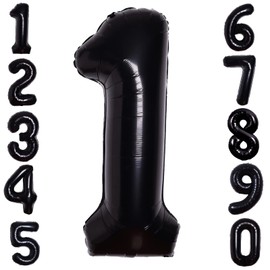 40 Inch Black Number 17 Balloons 17 for Birthday 17th Birthday Decorations for Kids Boys Girls 17 Years Old Birthday Gift Anniversary Celebration Decors Black 71st Unicorn Party Mermaid Theme