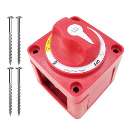 JT-HLM m-Series Battery Switch ON/Off with Knob, Red