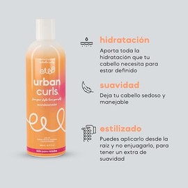 Urban Curls Acondicionador para Cabello Rizado 360 ml – Define Rizos, Controla Frizz e Hidrata – Sin Sulfatos, Parabenos ni Siliconas – con Aceite de Coco y Ingredientes Naturales