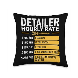 Auto Detailing Expert Car Cleaning Car Wash Car Detailer Throw Pillow