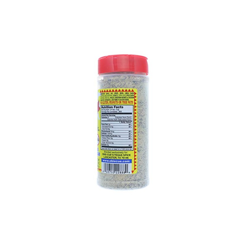 Obie-Cue's Sunshine Grilling Spice for Fish, Chicken, Steaks, Veggies &