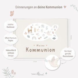 mintkind My Communion Beige Memory Album - Communion Gift for Boys and Girls - Lovingly Designed Album to Record Special Moments - Photo Album for DIY