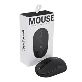 TECHZONE Mouse Inalámbrico con Click Silencioso 4 Botones Tecnología USB Plug & Play 1600 dpi Negro
