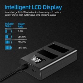 SKOWER LP-E8 Battery Charger for Canon EOS Rebel T2i, T3i, T4i, T5i, 550D, 600D, 650D, 700D, Kiss X4, X5, X6i, X7i Cameras LC-E8, LC-E8C, LC-E8E Camera Charger(Not for T2 T3 T4 T5)