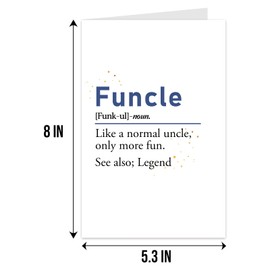 Qiliji Funny Uncle Birthday Card, Hilarious Uncle Card from Niece Nephew, Fun Uncle Definition Greeting Card, Thank You Card for Uncle