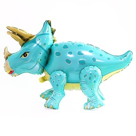 Large 3D Walking Dinosaur Foil Balloons, 36inch Triceratops Foil Balloons Children 's Animal Toys Birthday Party Decoration Blue
